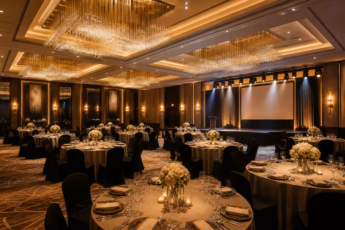 Hotel ballroom function room scene control stage lighting