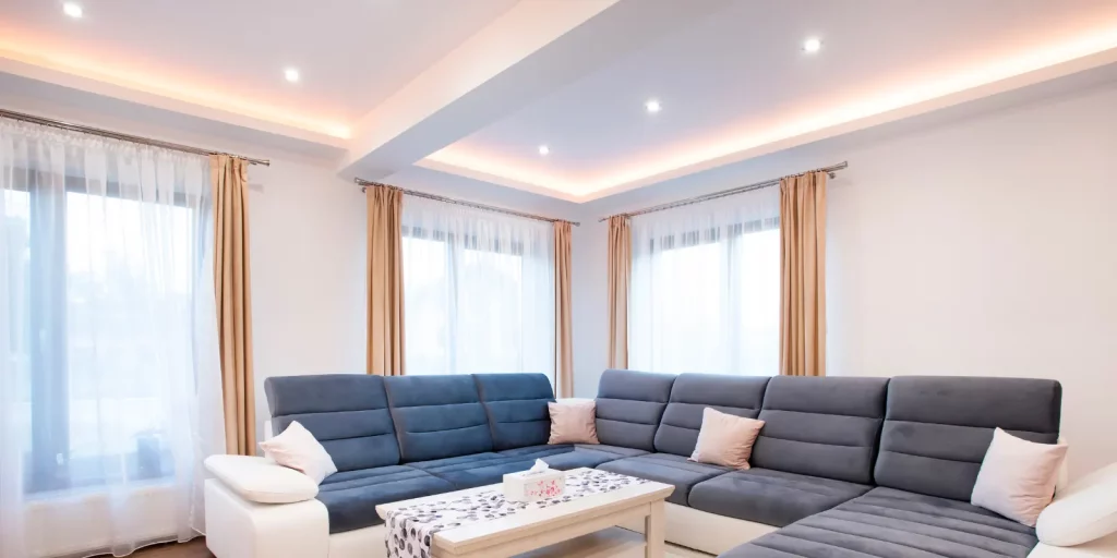 โคมไฟ-10 ห้องนั่งเล่นที่ใช้แสงได้โดดเด่น 1 โคมไฟ-lighting tips 2700k 4000k