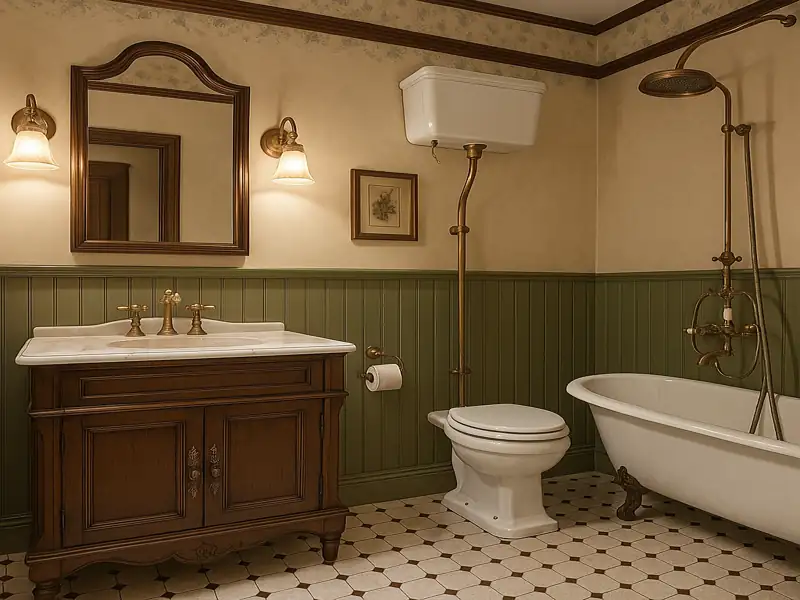 โคมไฟ-🛁 วิธีเลือกโคมไฟ ห้องน้ำ ให้หรู ดูดี และใช้งานได้จริง 2 โคมไฟ-vintage bathroom mockup
